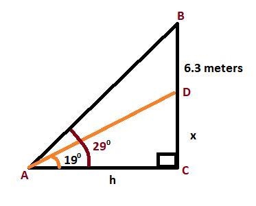 From the stage of a theater, the angle of elevation to the first balcony is 19 degrees-example-1