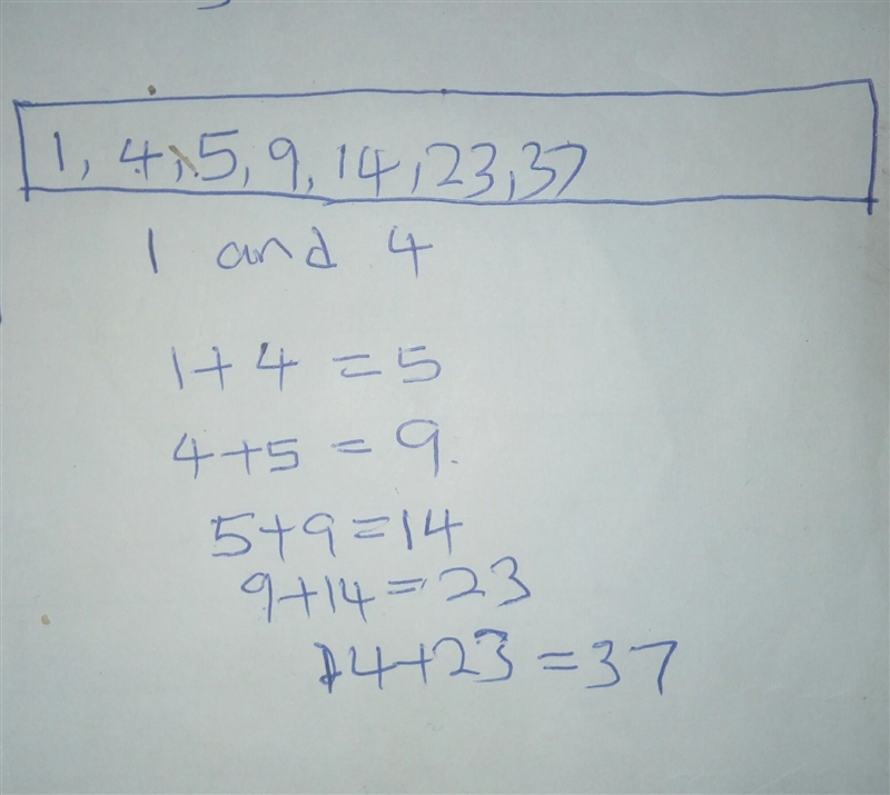 Consider the following process. Start with the numbers 1 and 4. A third number is-example-1