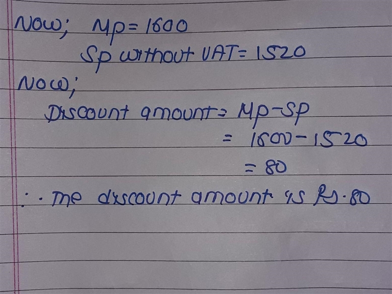 after allowing 5 percent discount on the marked price of a radio 10 percent vat is-example-2