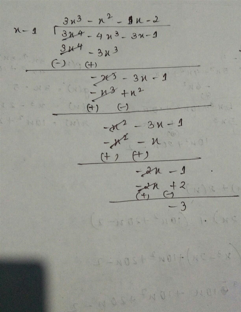 X⁴-3x³+x-1 divided by x²+x-1​-example-1