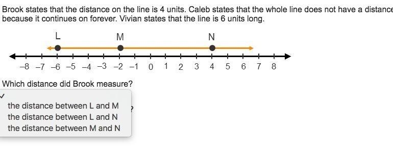 Brooke states at the distance on the line is four units. Caleb states that the whole-example-1