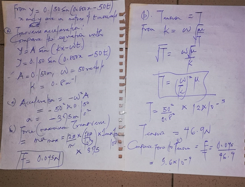 sinusoidal wave in a string is described by the wave function y 5 0.150 sin (0.800x-example-1