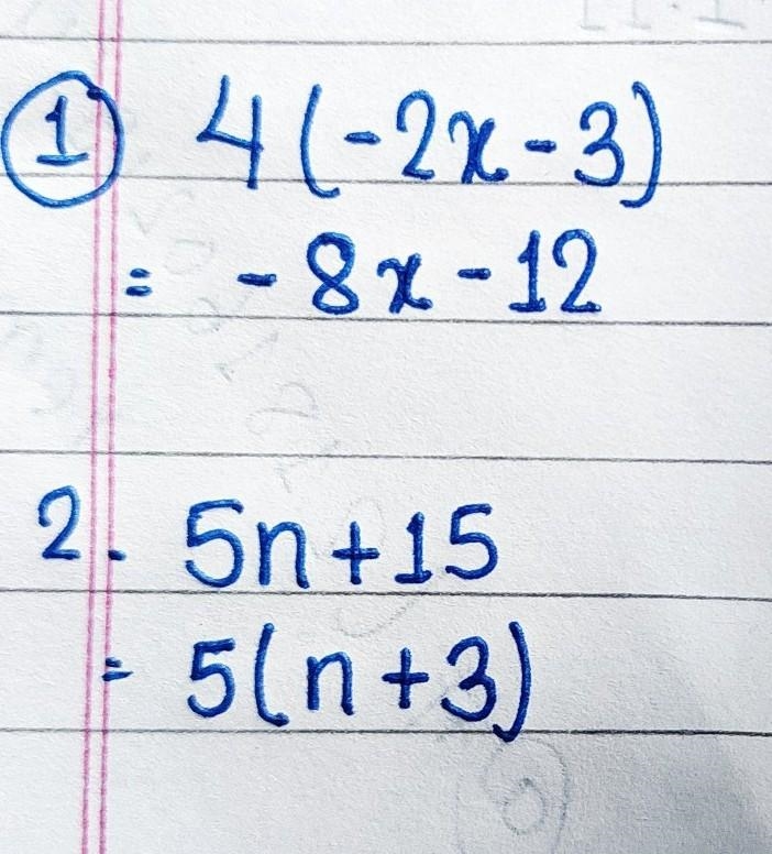 Expand 4(-2x - 3) Factorise 5n + 15​ シ︎❤︎✰✌︎-example-1