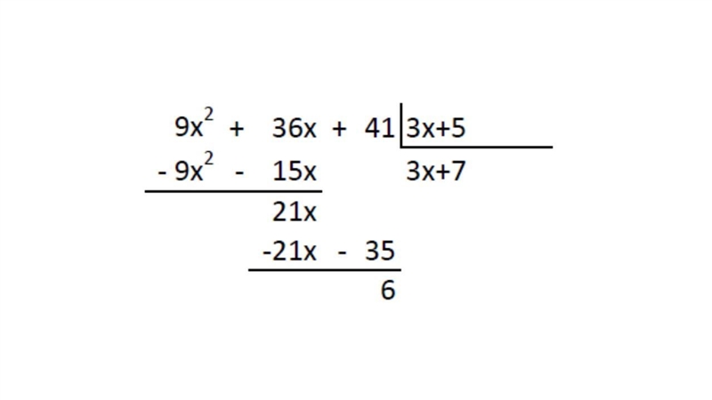 If the graph f(x)= 9x^2+36x+41/3x+5 has an oblique asymptote at y=3x+k what is the-example-1