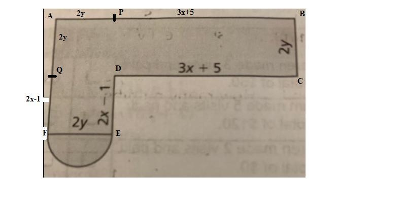 The perimeter of the patio shown below is 120 feet. Develop a formula to find y in-example-1