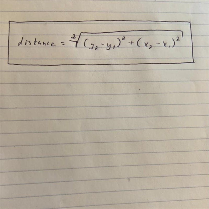 What is the formula for the distance between 2 points?-example-1