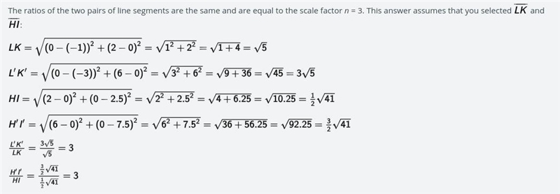 In part A, you calculated ratios with the help of GeoGebra. Now you'll use the distance-example-1