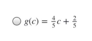 A function, named g, g , has an input of c c and a range of all real numbers. Which-example-1