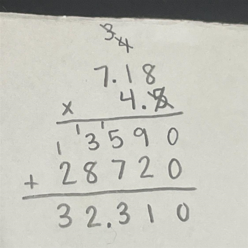 Determine the product of 4.5 and 7.18. Show your work steps below.-example-1