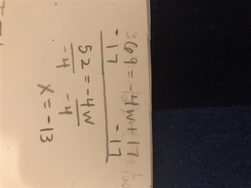 69= -4w + 17 ......2 step equation-example-1