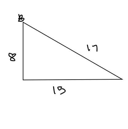 a right triangle has side lengths 8 15 and 17 as shown below use these lengths to-example-1