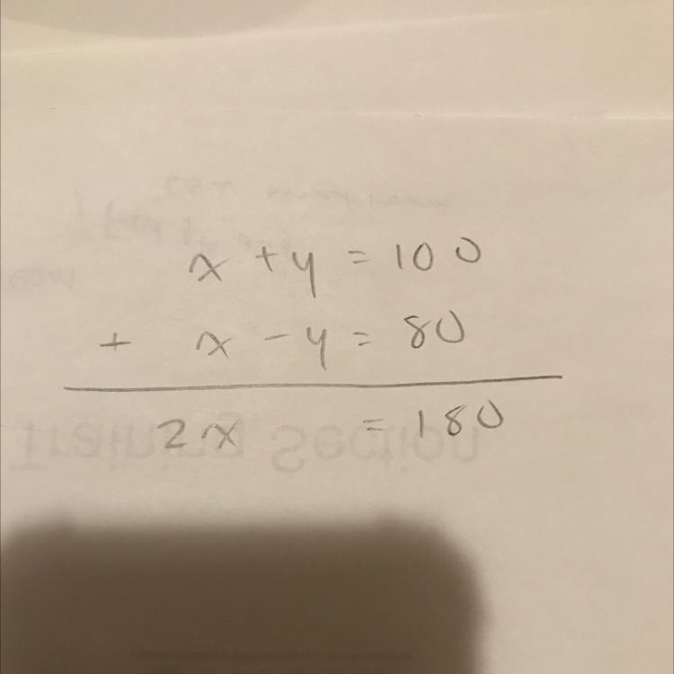 The sum of two numbers is 100 and their difference is 80, what are the two numbers-example-1