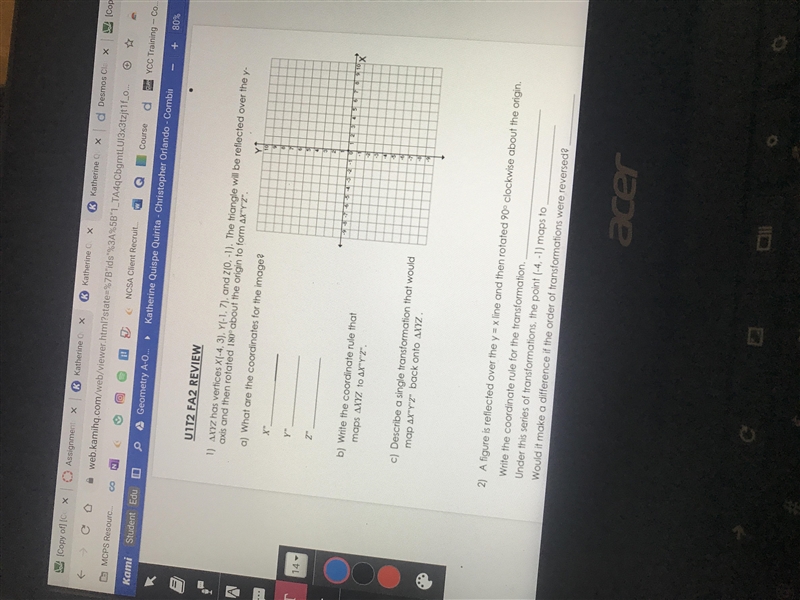 HELPPOO PLEASE EASY POINTS !! A figure is reflected over the y = x line and then rotated-example-1