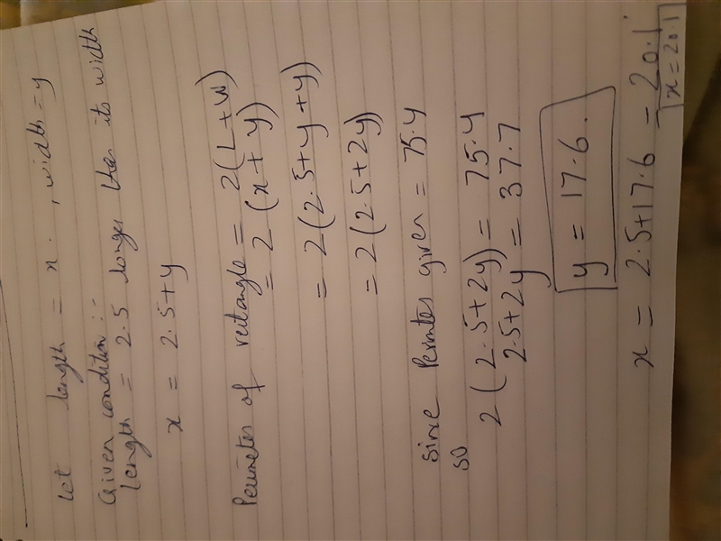 Georgina was given that the length of the rectangle was 2.5 inches longer than its-example-1