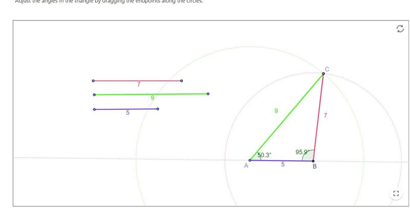 Which set of numbers may represent the lengths of the sides of a triangle? A. 4,4,9 B-example-1