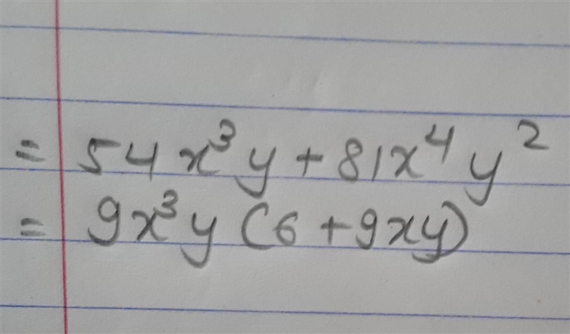 54x^3y+ 81x^4y^2 factorise​-example-1