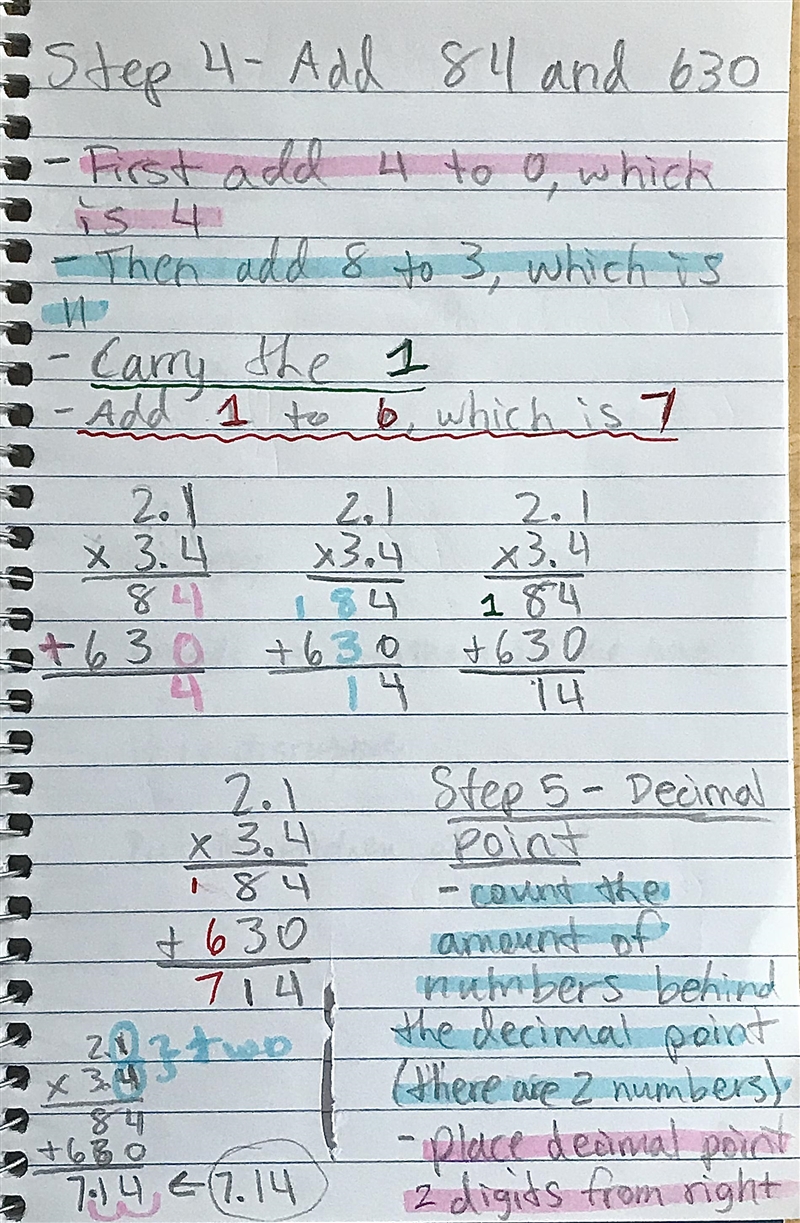 1. Find the product of 2.1 and 3.4.-example-3