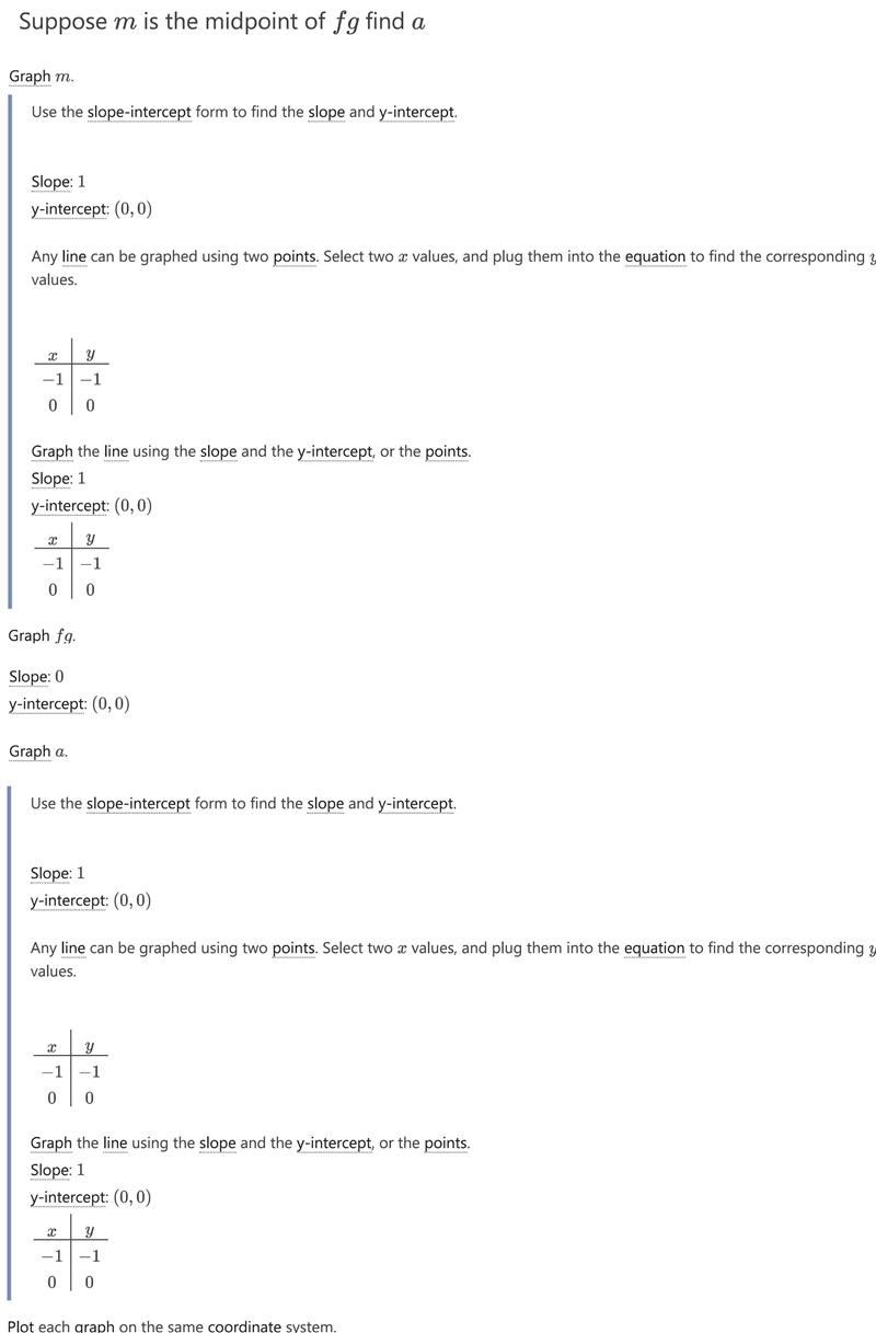 Suppose m is the midpoint of fg find a-example-1