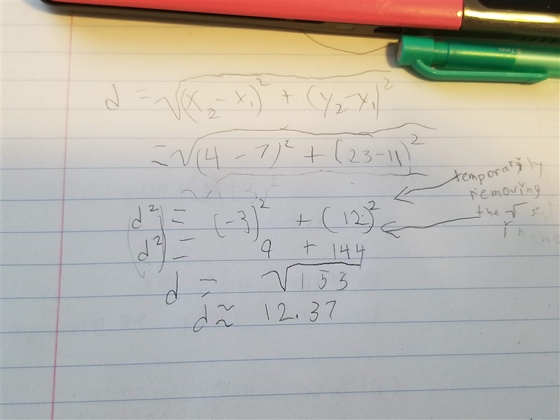 Find the distance between the pairs of points. Round to the nearest hundredth (7, 11) and-example-1