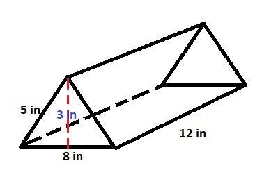 A prism has an isosceles triangle bases with leg lengths of 5 inches 5 in and 8 inches-example-1