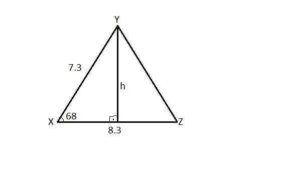 X, Y and Z form the vertices of a triangle, where ∠ YXZ = 68°, XY = 7.3m and XZ = 8.3m-example-1