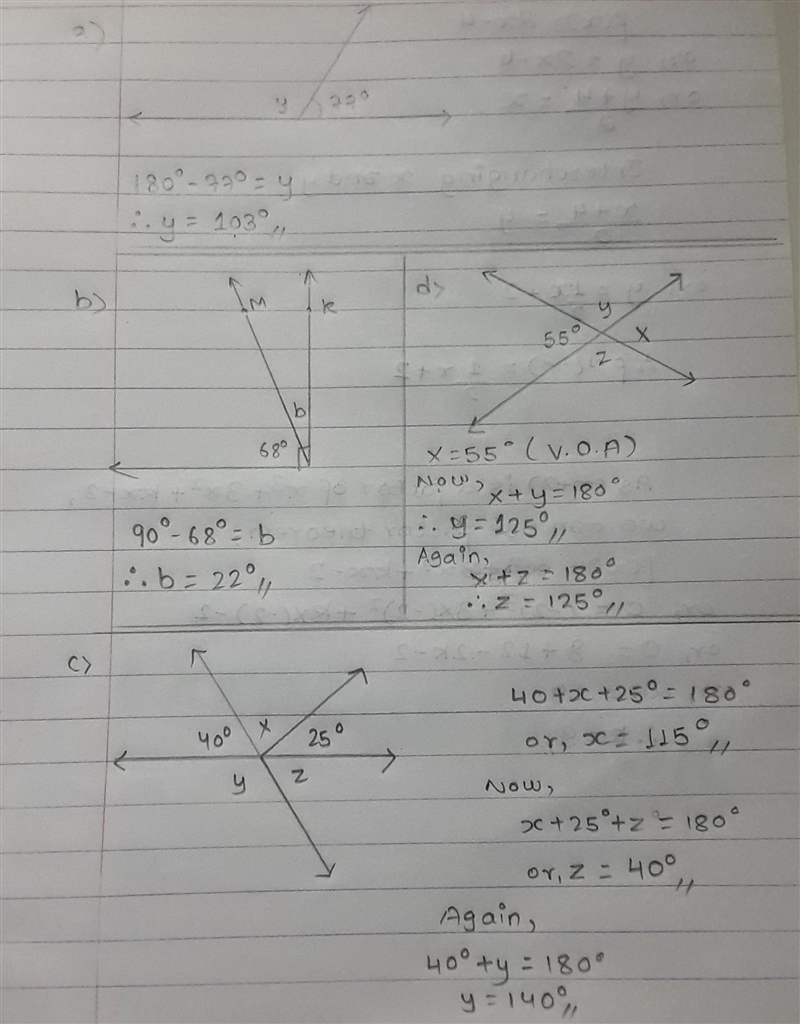 Determine the measure of the unknown angles. PLEASE HELP!!! ASAP!! (Picture included-example-1