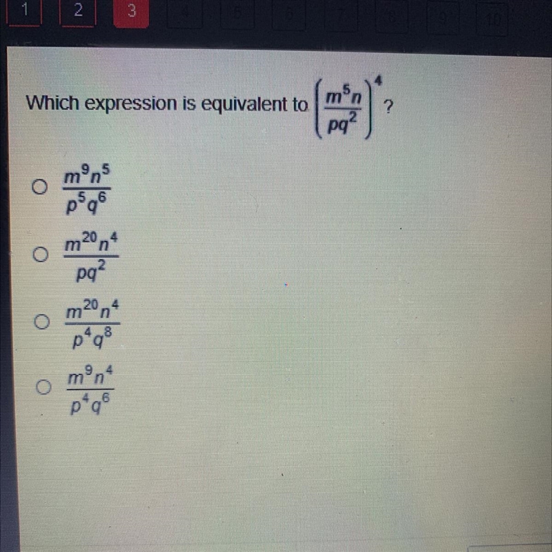 Which expression is equivalent to min pg? mºn po m2-example-1