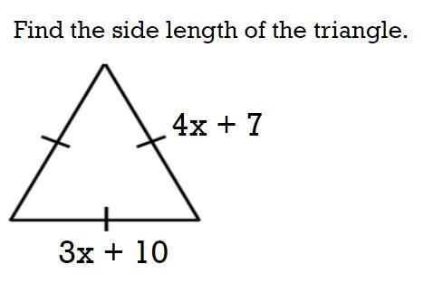 Find the side length of the triangle-example-1