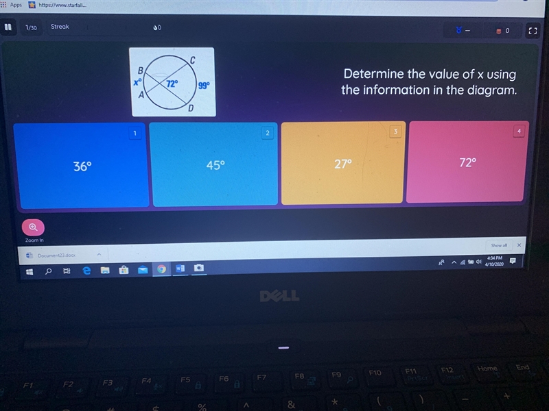 Determine the value of x using the information in the diagram.-example-1