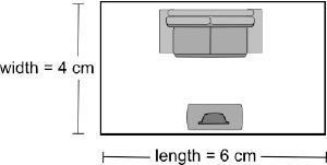 Another scale drawing of Jimmy's living room is shown below: If each 2 cm on the scale-example-1