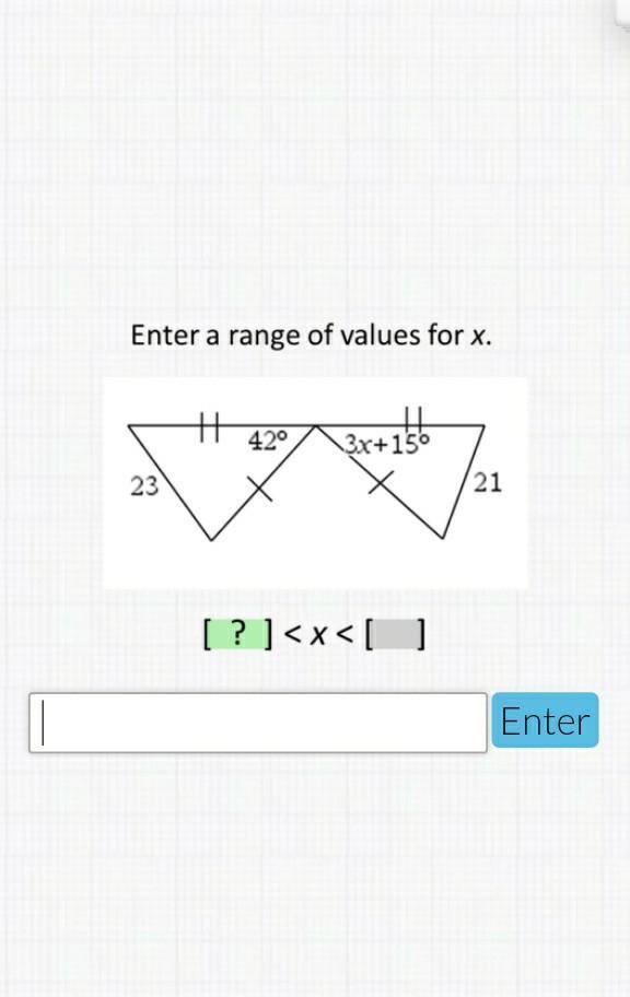 Find a range of values for x ​-example-1