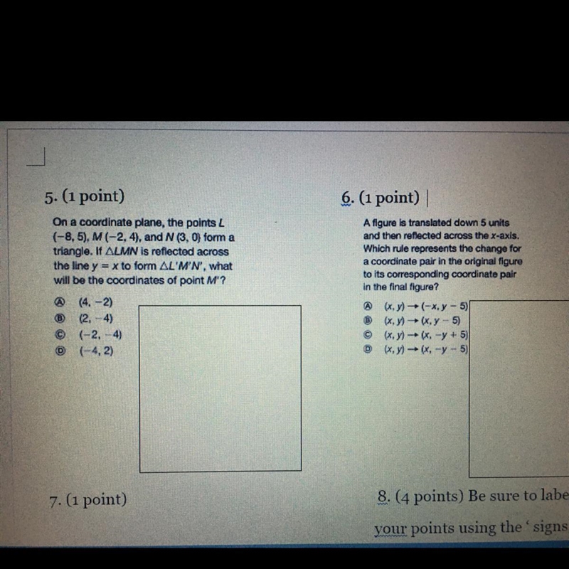 Can somebody help me with these 2 questions and show work ?? :)-example-1