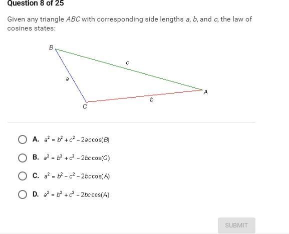 Given any triangle ABC with corresponding.......-example-1