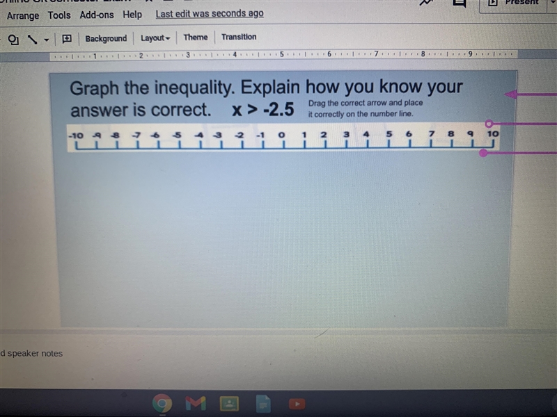 How to I put x>-2.5 on a number line?-example-1