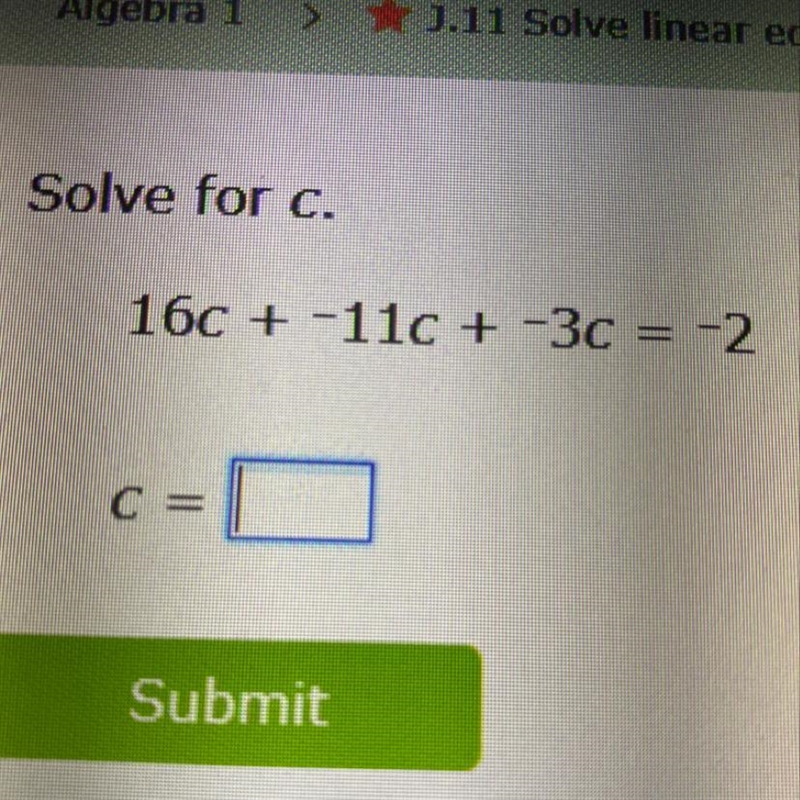 160 + -110 + -3c = -2-example-1