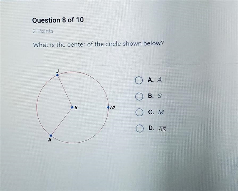 What is the center of the circle shown below​-example-1