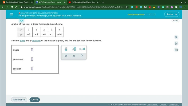 HELP HELP HELP HELP I JUST NEED HELP FOR FINDING THE SLOPE-example-1