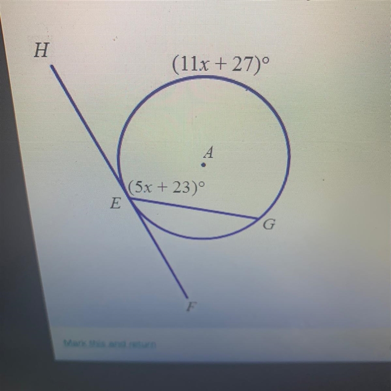 In A, tangent HF and chord EG intersect to form ZHEG. Find mZHEG. A. 118° B. 236° C-example-1