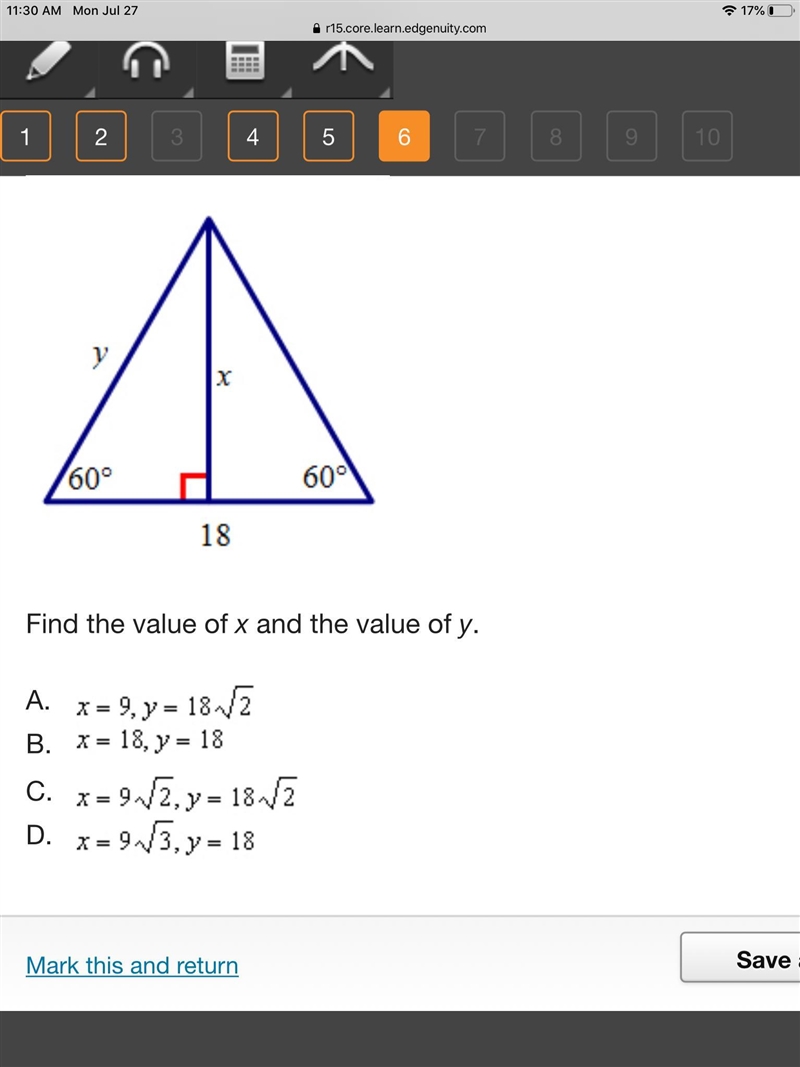 Find the value of x and y-example-1