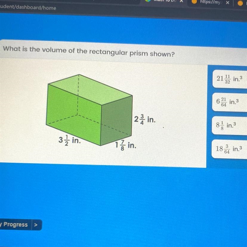 What is the volume of the rectangular prism shown-example-1