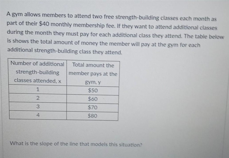 A gym allows members to attend two free strength-building classes each month as part-example-1