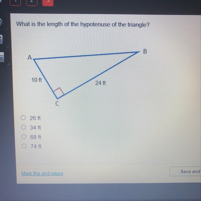 What is the length of the hypotenuse of the triangle?-example-1