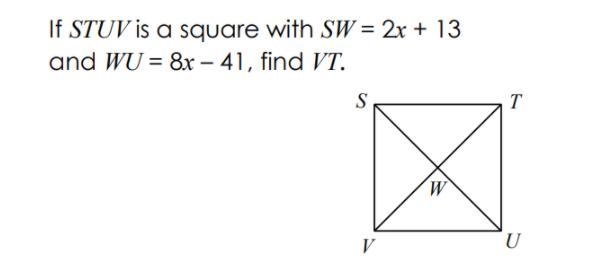 The following is a square, find VT-example-1