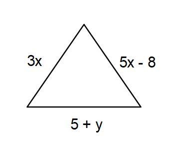 The triangle below is equilateral. That means all the sides are the same length. What-example-1