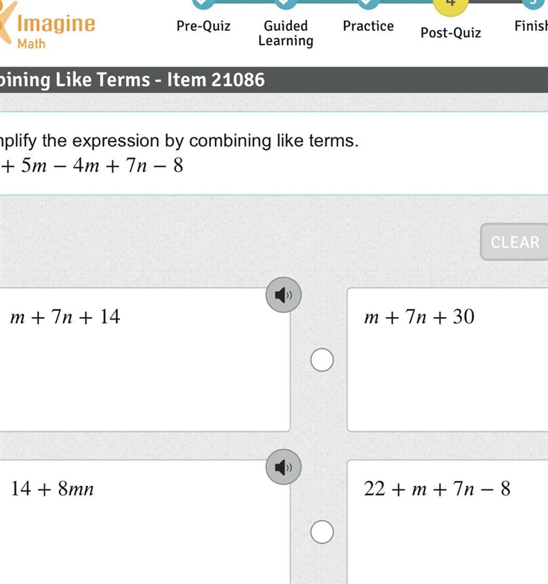 Simplify the expression by combining like terms. 22+5−4+7−8-example-1