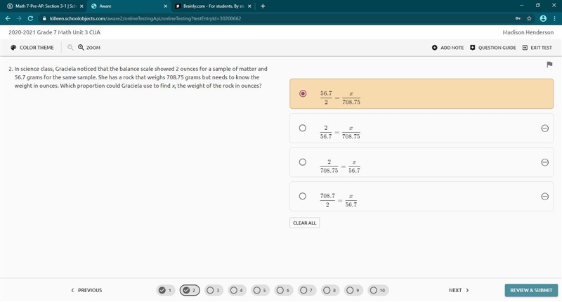 PLEASE HELP ASAPP In science class, Graciela noticed that the balance scale showed-example-1