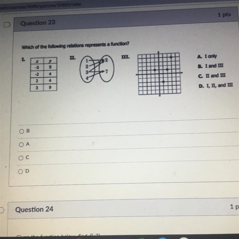 Which of the following relations represents a function?-example-1