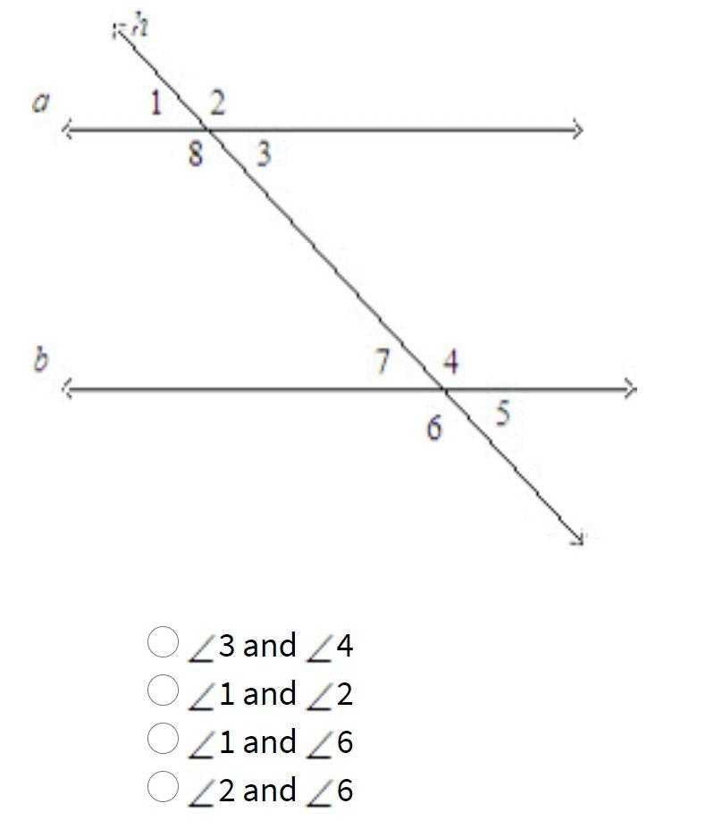 Identify a pair of alternate exterior angles-example-1