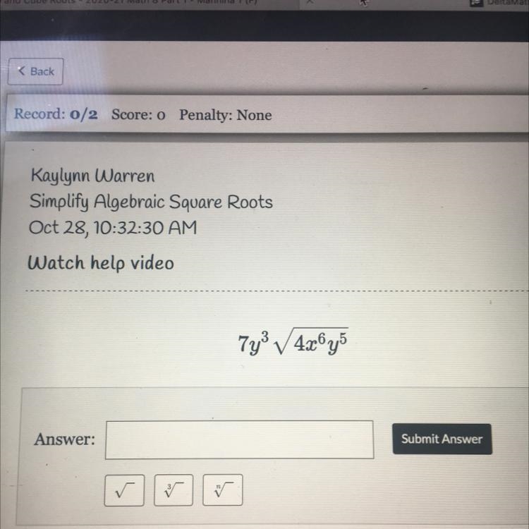 HELP!!! simplify 7y^3√4x^6y^5-example-1