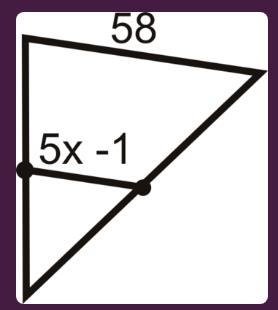 The mid segment of the triangle is 5x-1. Find the value of x.-example-1